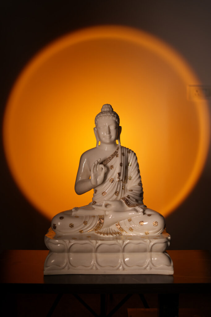 Buddha Murti with Gold-tone Detailing